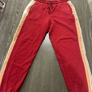 Fabletics Red and Tan Baggy Sweats